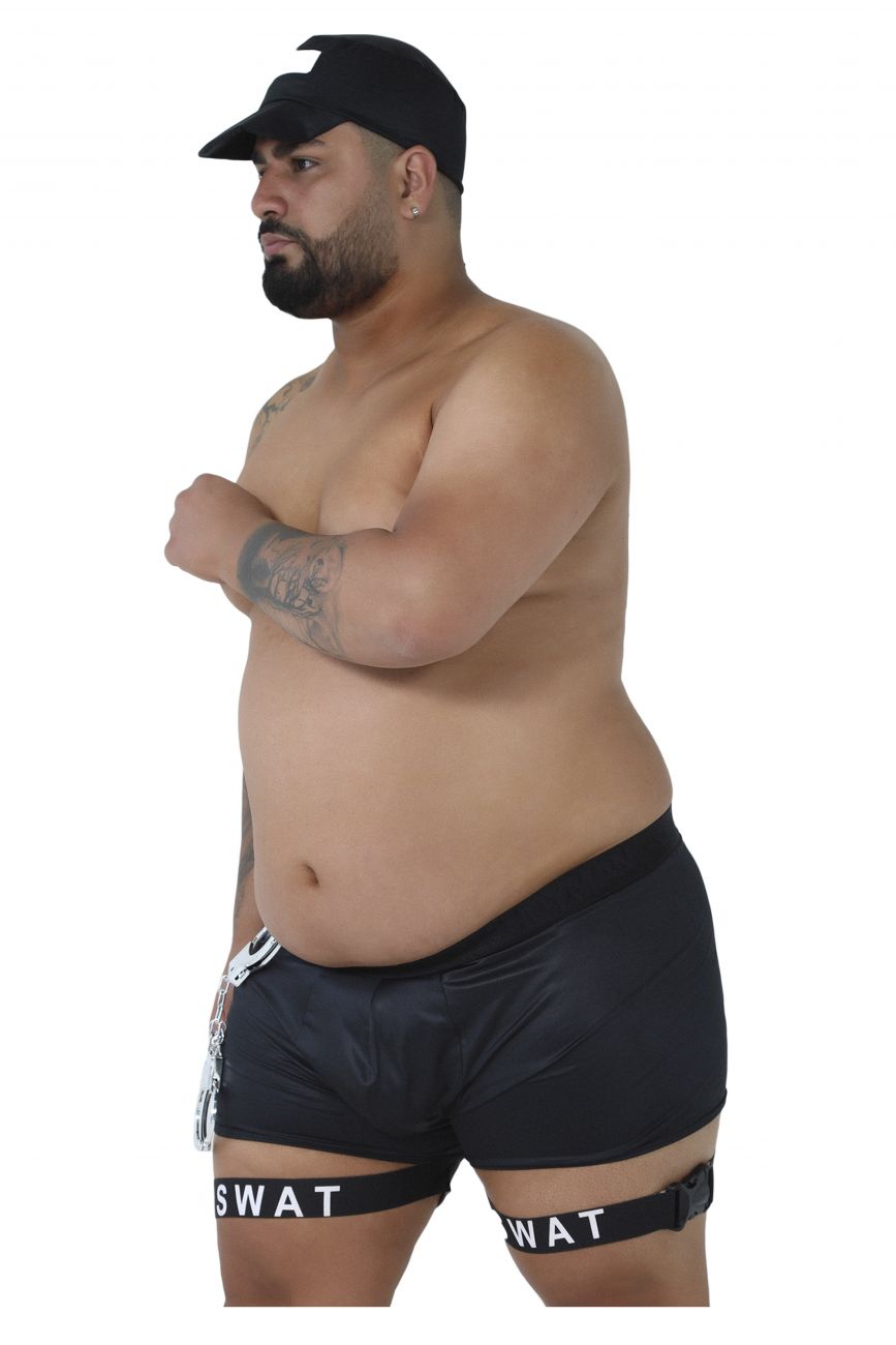 CandyMan 99482X Swat Police Costume Outfit Black Plus Sizes