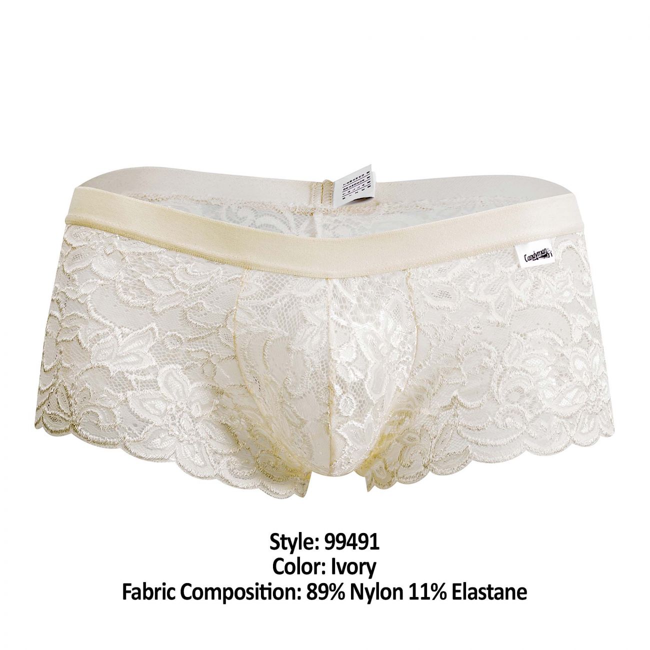 CandyMan 99491 Heart Lace Trunks Ivory