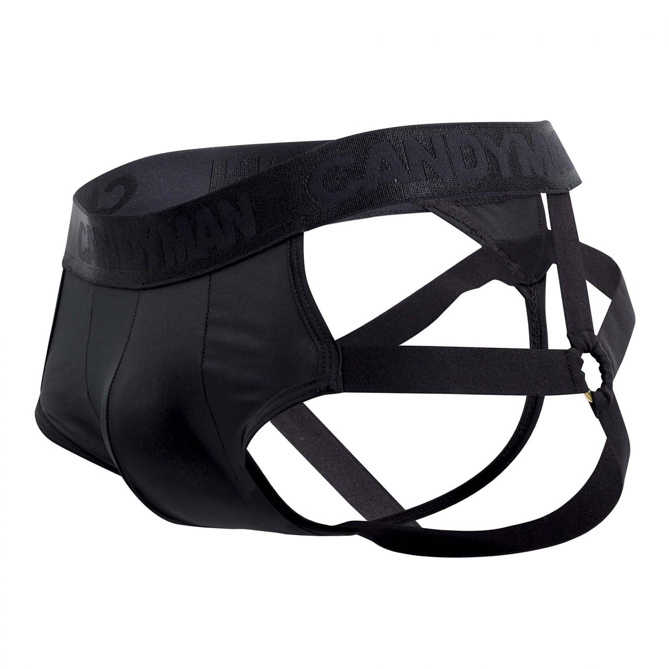 CandyMan 99494X G-String Jockstrap Black Plus Sizes