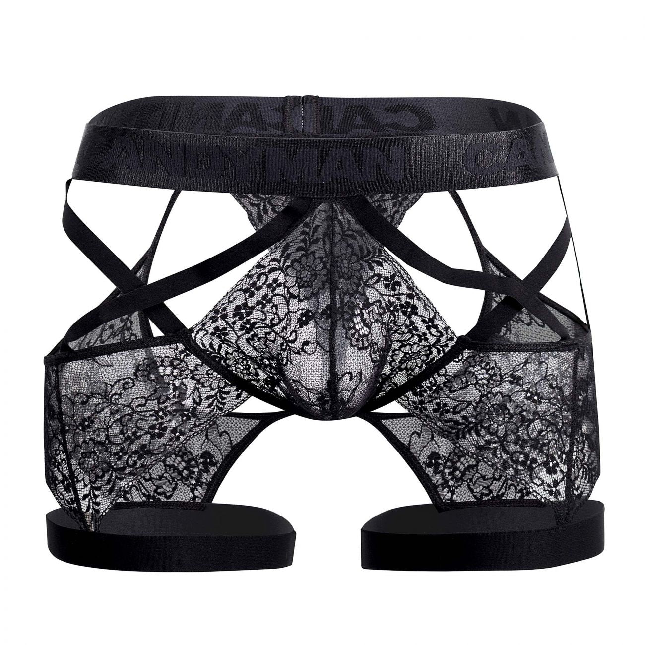 CandyMan 99502 Lace Garter Trunks Black