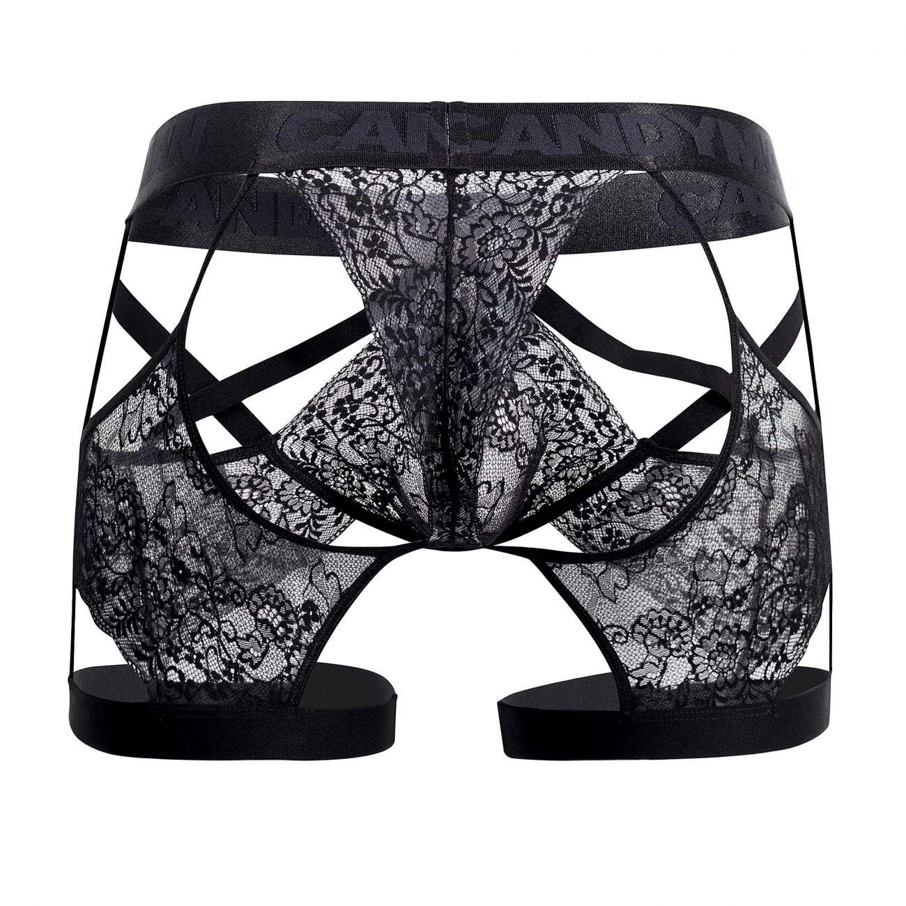 CandyMan 99502 Lace Garter Trunks Black