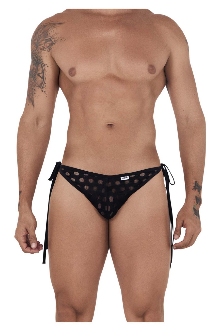 CandyMan 99505 Tie-Side Lace Thongs Black