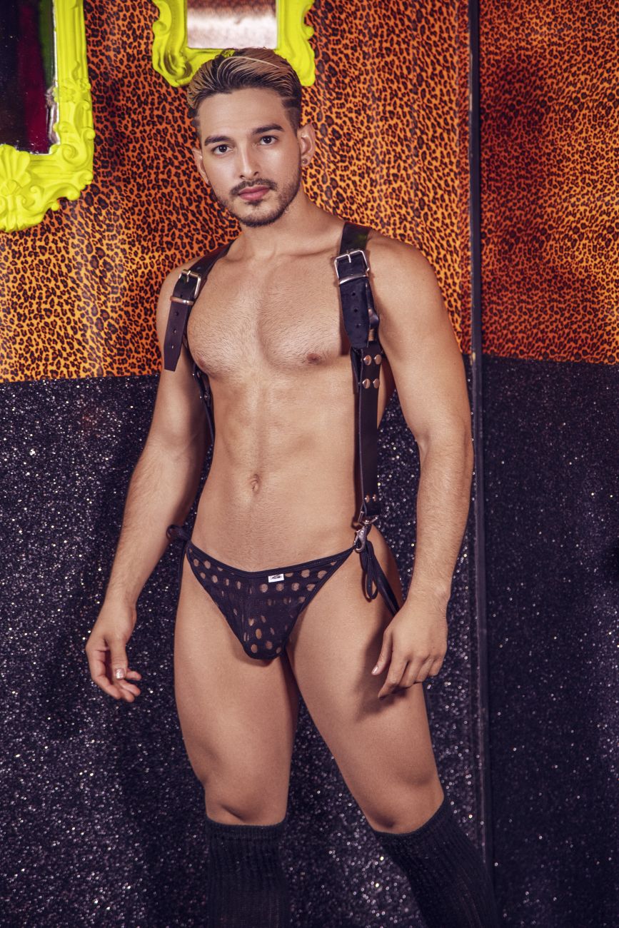 CandyMan 99505 Tie-Side Lace Thongs Black