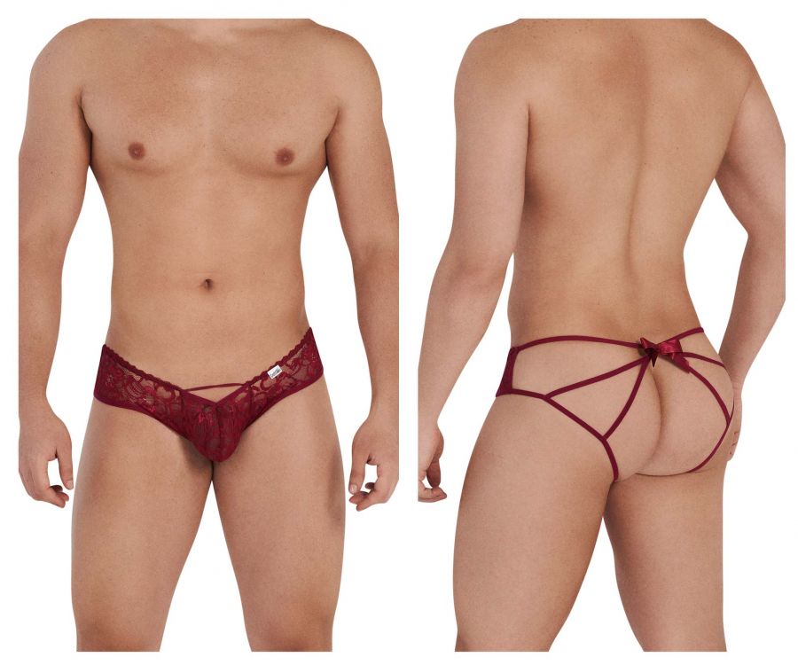 CandyMan 99535 Bow Jockstrap Burgundy