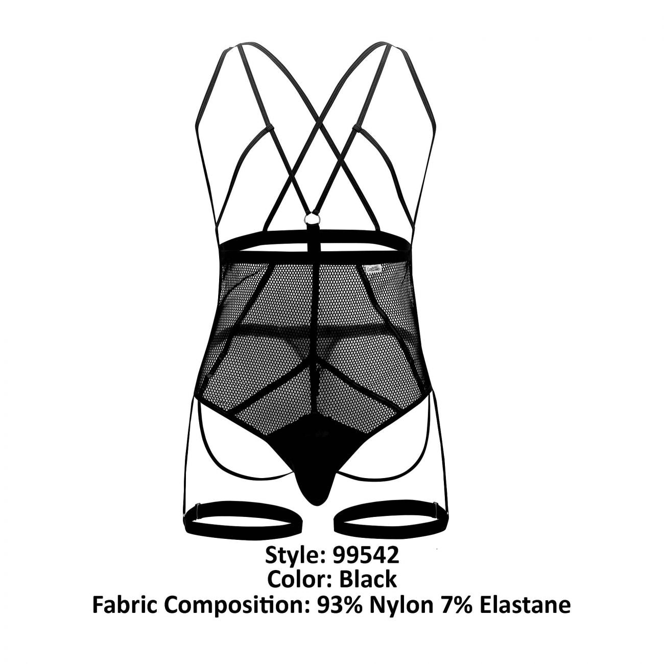CandyMan 99542 Garter Bodysuit Black