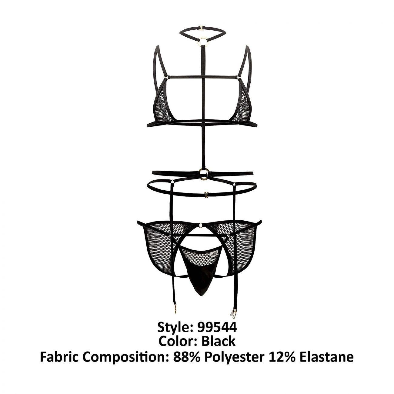 CandyMan 99544 Garter Bodysuit Black