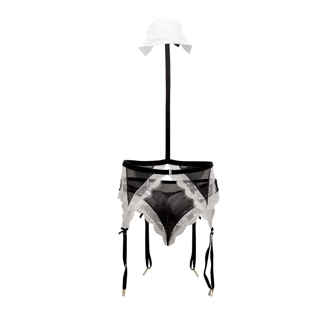 CandyMan 99553 French Maid Costume Outfit Black & White