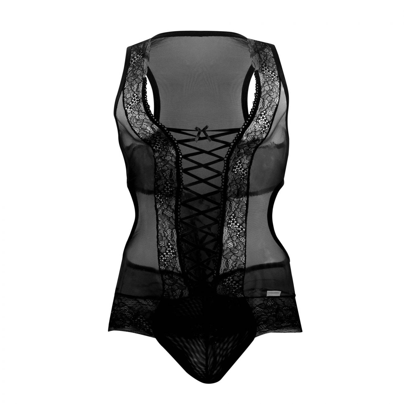 CandyMan 99557 Mesh-Lace Bodysuit Black