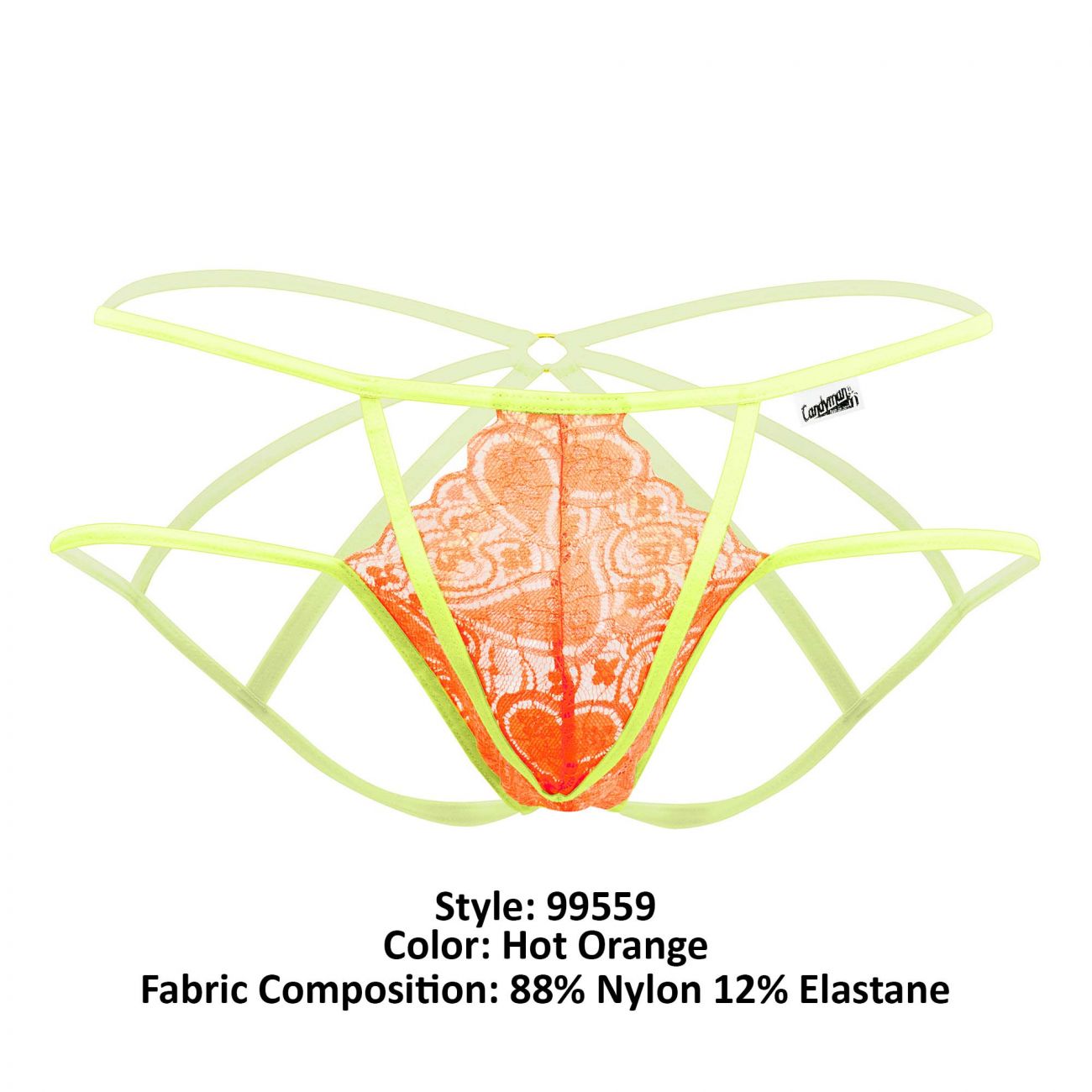 CandyMan 99559 Lace Jockstrap Hot Orange