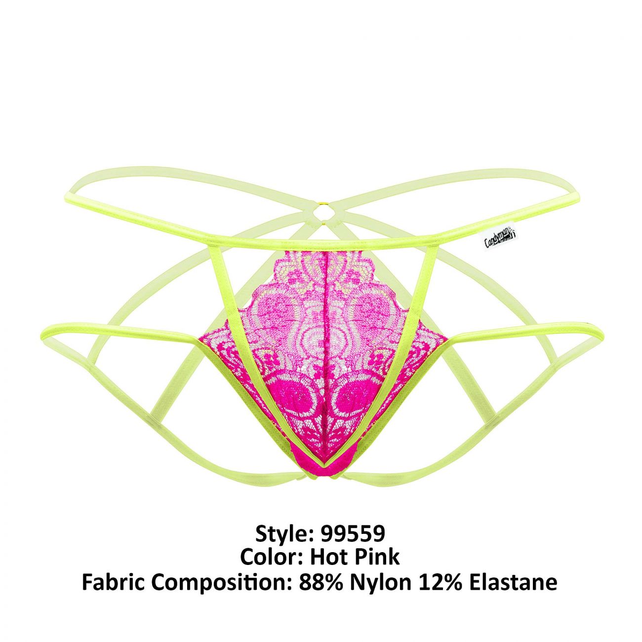 CandyMan 99559 Lace Jockstrap Hot Pink