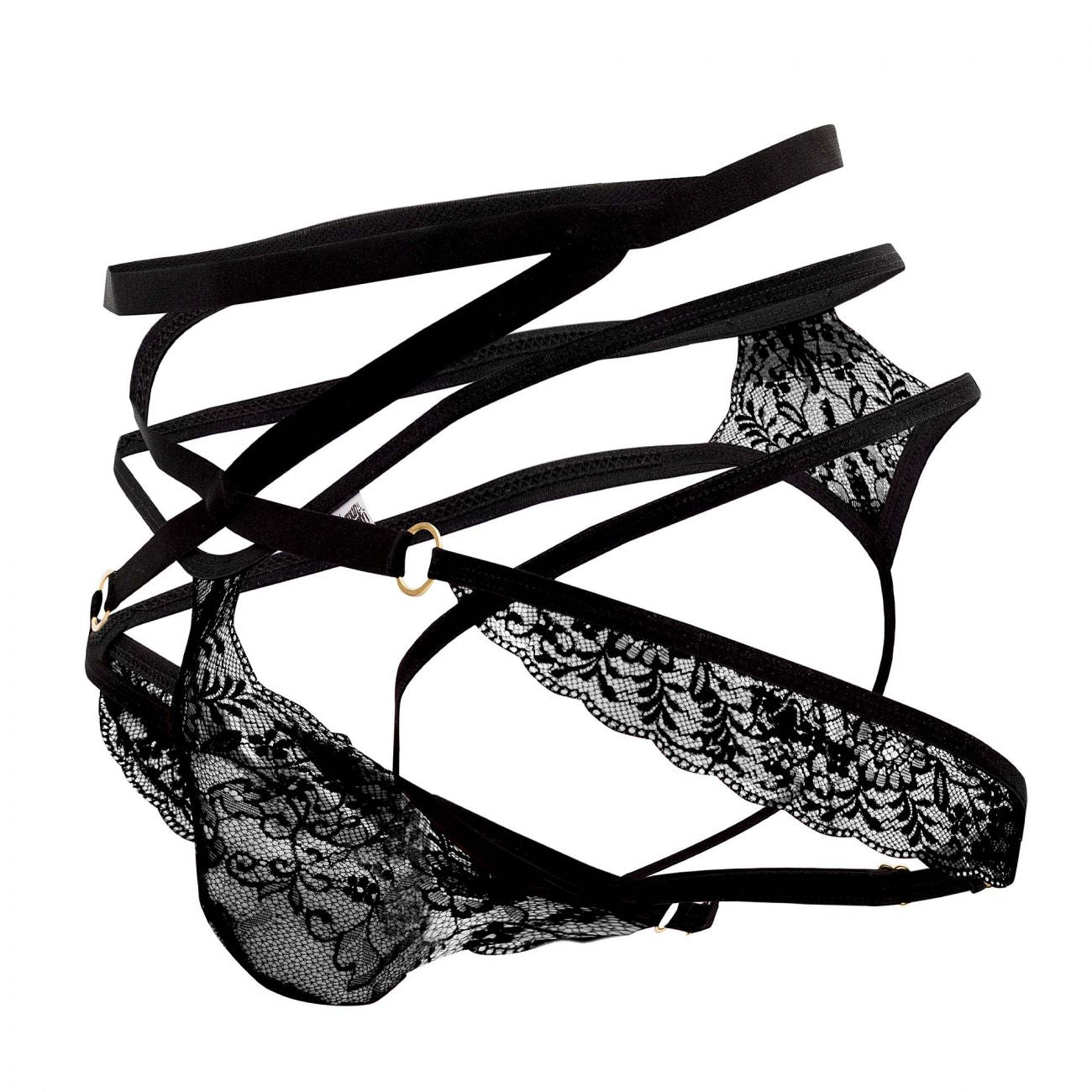 CandyMan 99562 Lace Jockstrap Thongs Black