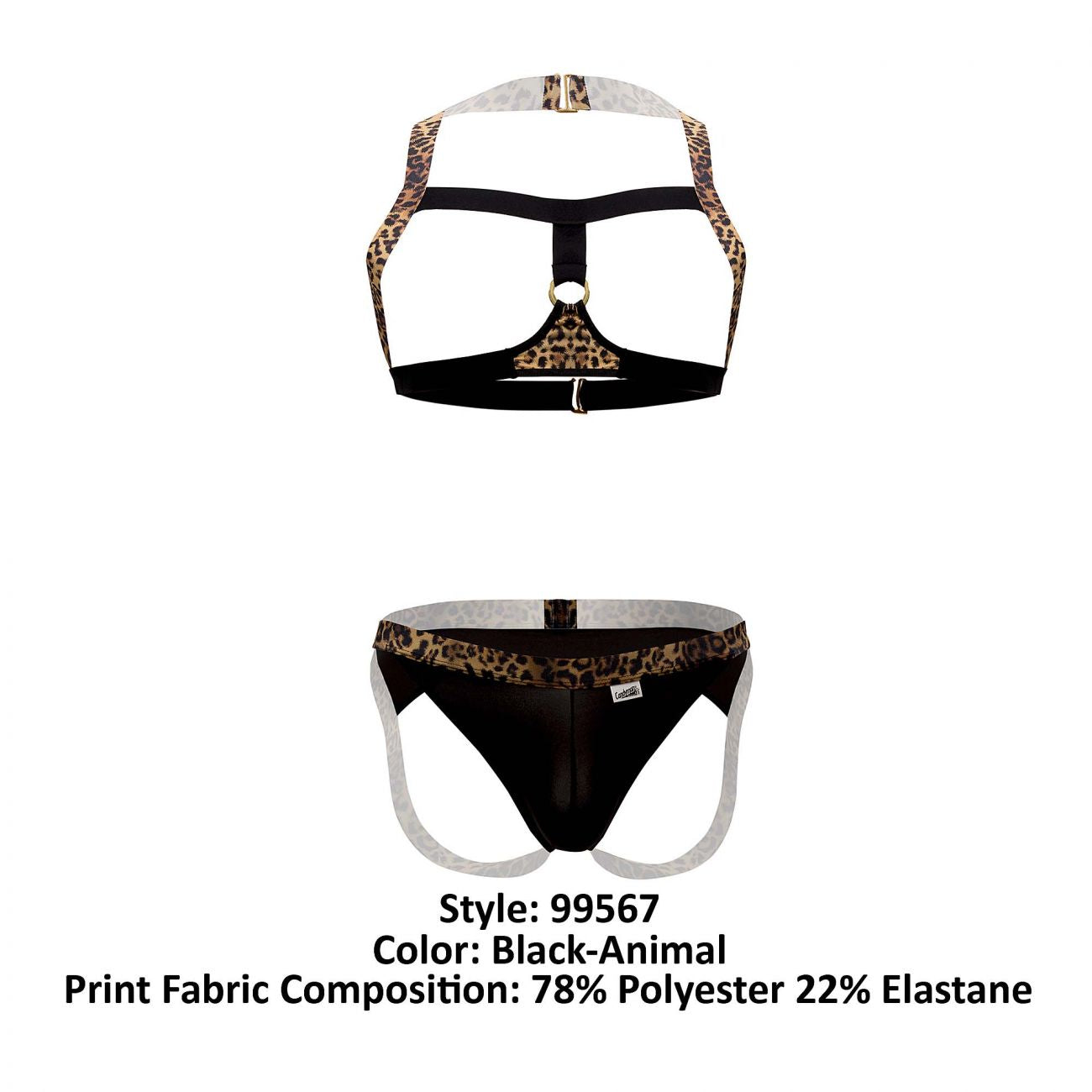 CandyMan 99567 Harness-Jockstrap Outfit Black