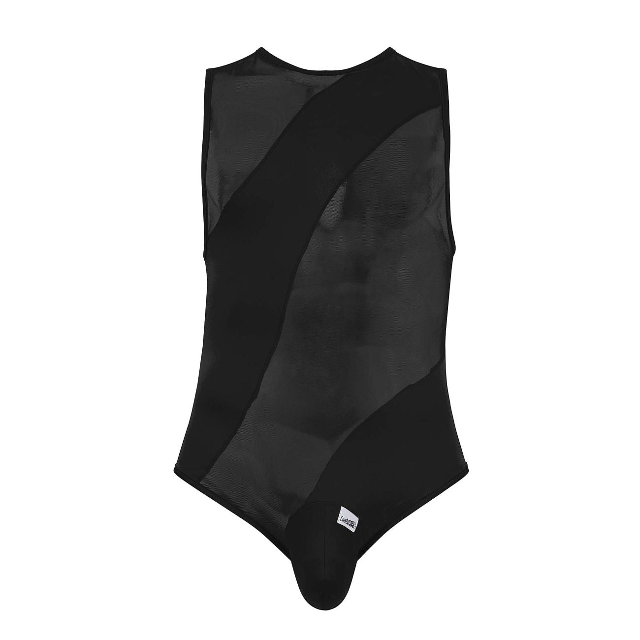 CandyMan 99699X Mesh Bodysuit Black Plus Sizes