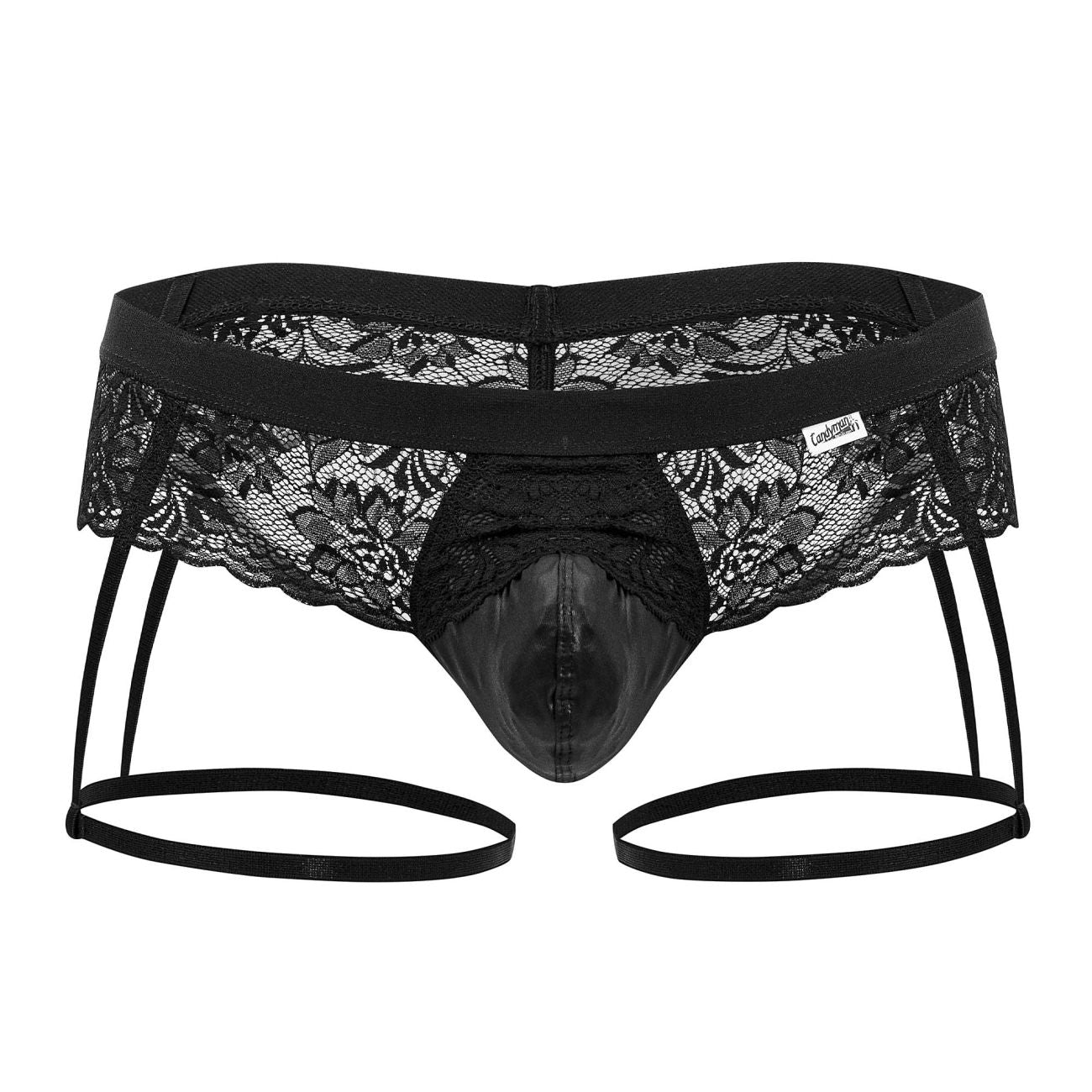 CandyMan 99717 Lace Garter Jockstrap Black