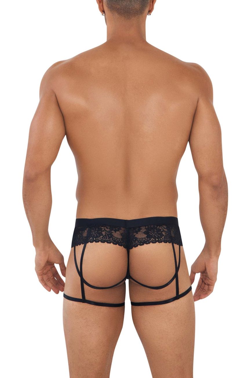 CandyMan 99717 Lace Garter Jockstrap Black