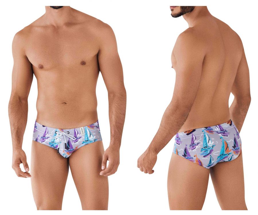 Clever 0811 Taino Swim Briefs Gray Multi Coloured