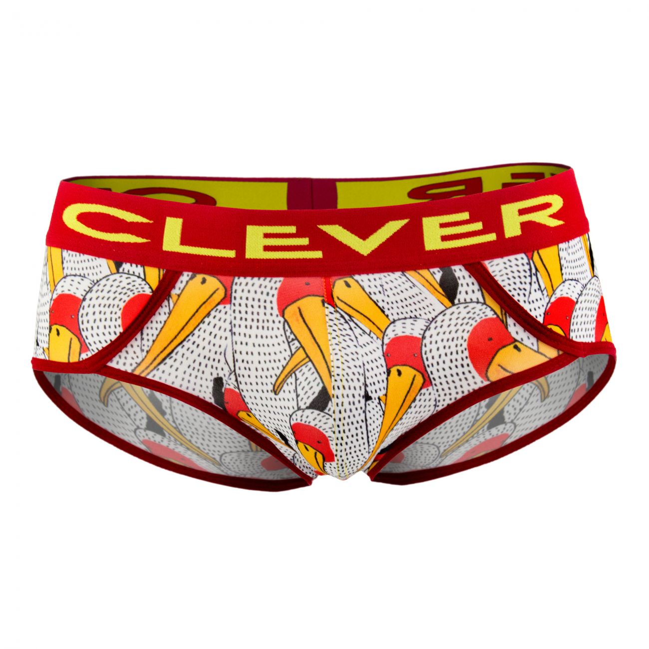 Clever 5340 Matches Piping Briefs White & Red