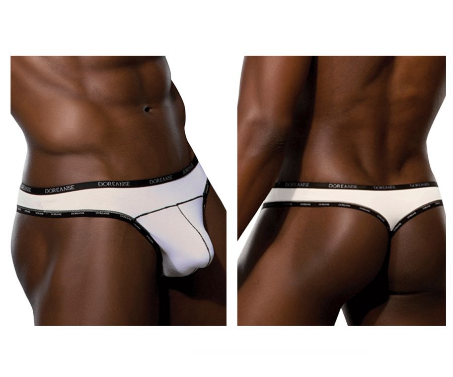 Doreanse 1216-WHT WHT Naked Mens Thong White