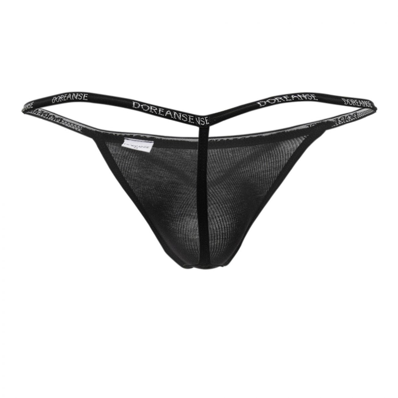 Doreanse 1330-BLK Ribbed Modal T-thong Mens Thong Black