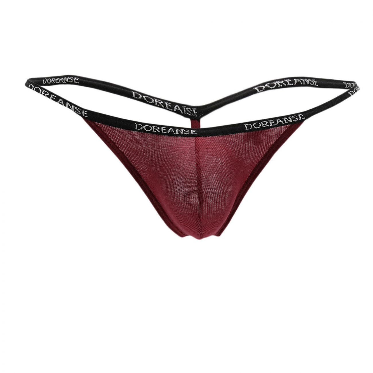 Doreanse 1330-BRD Ribbed Modal T-thong Mens Thong Bordeaux