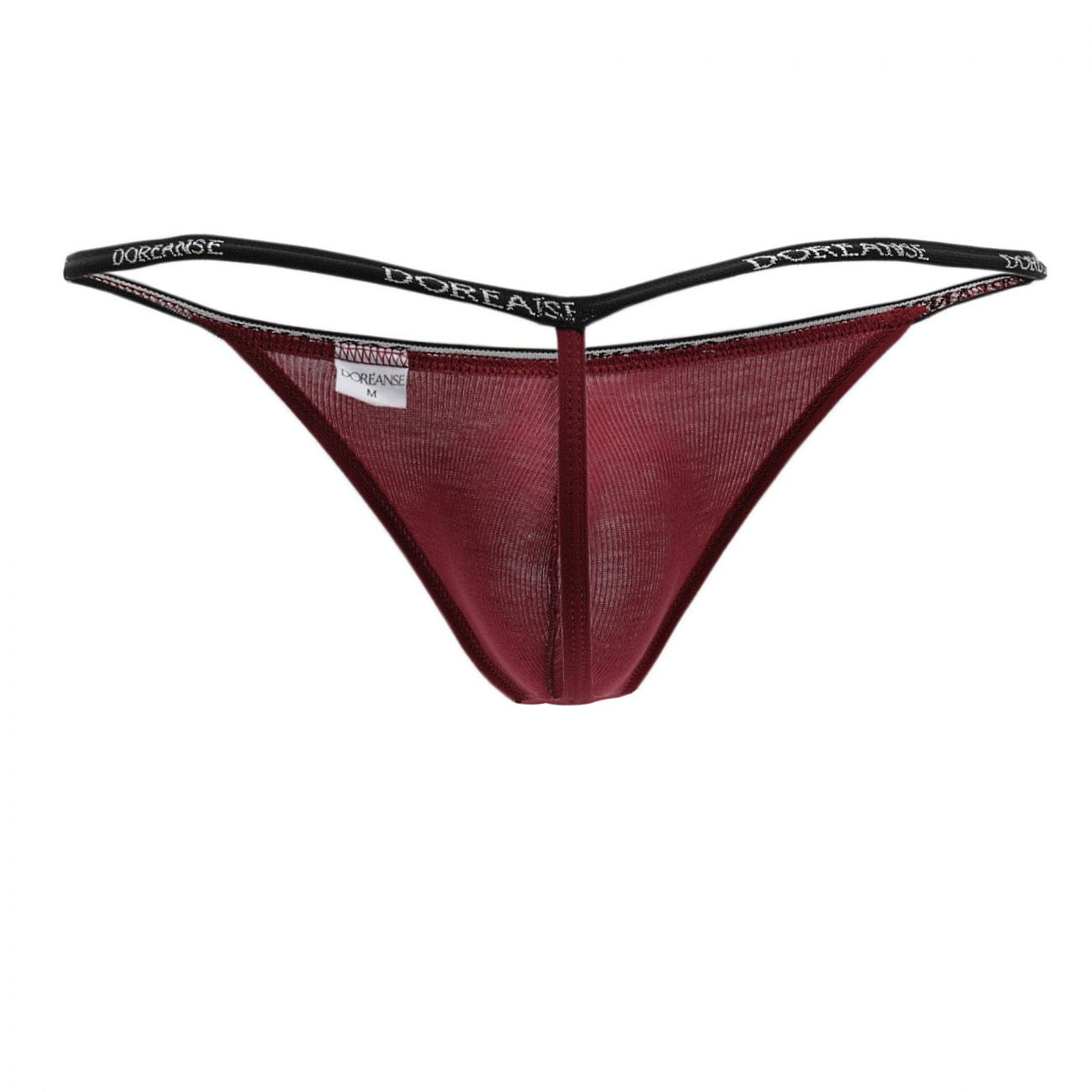 Doreanse 1330-BRD Ribbed Modal T-thong Mens Thong Bordeaux