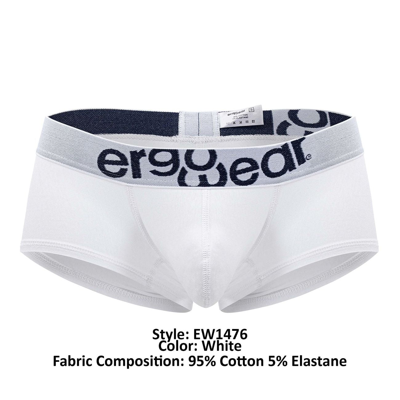 ErgoWear EW1476 MAX COTTON Trunks White