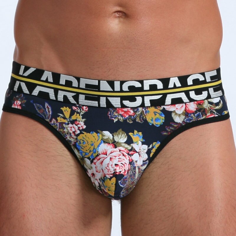 Mens Polyamide Comfortable & Light Thong Dark Flowers