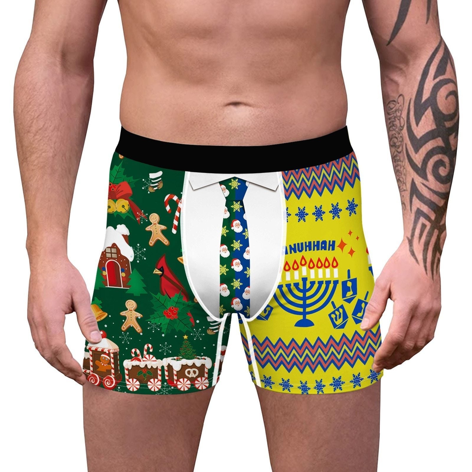 SALE - XMAS GIFT - Mens Christmas Boxer Shorts Printed Holiday Season