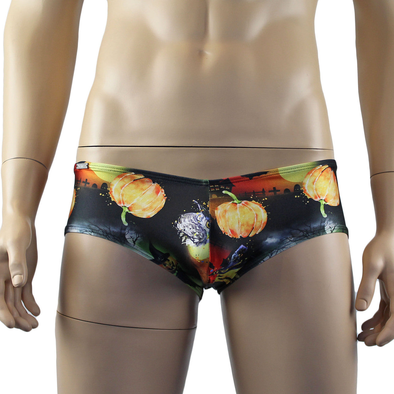 Halloween Mens Witches Pumpkins and Bats Mini Boxer Briefs