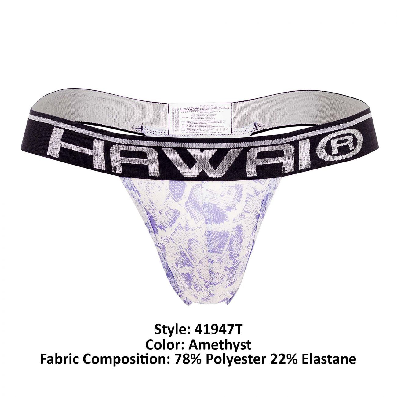 HAWAI 41947T Animal Print Mens Thongs Amethyst