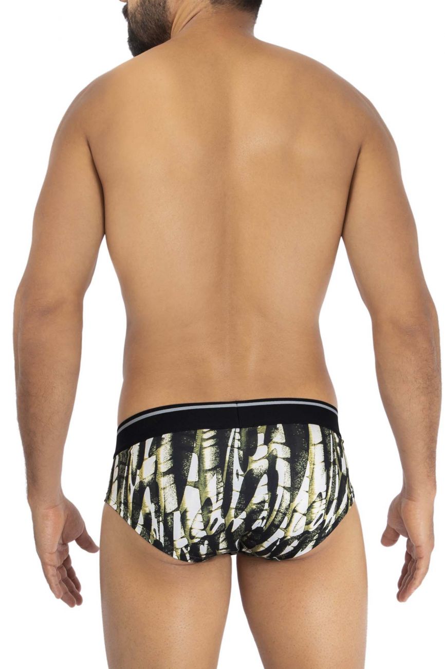 HAWAI 42192 Printed Microfiber Hip Briefs Military Green