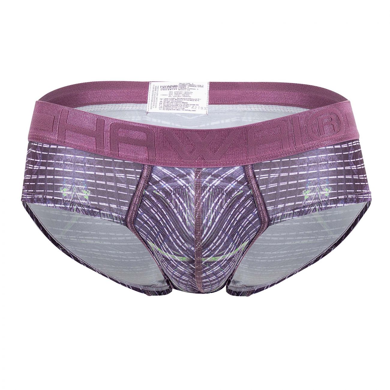 HAWAI 42193 Printed Microfiber Hip Briefs Taupe