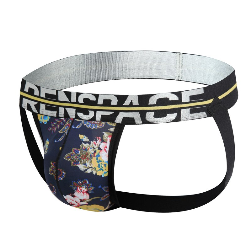 Mens Polyamide Comfortable & Light Jock Strap Dark Flowers