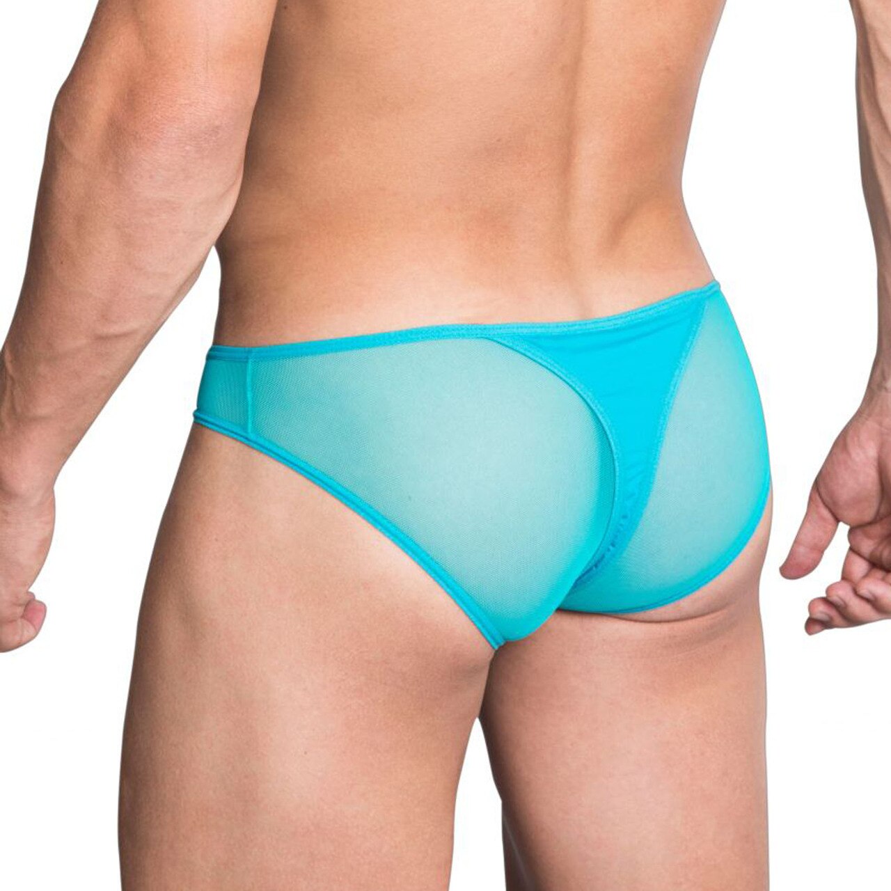 Mens Hidden Seduction Mesh & Spandex Bikini Brief Jade