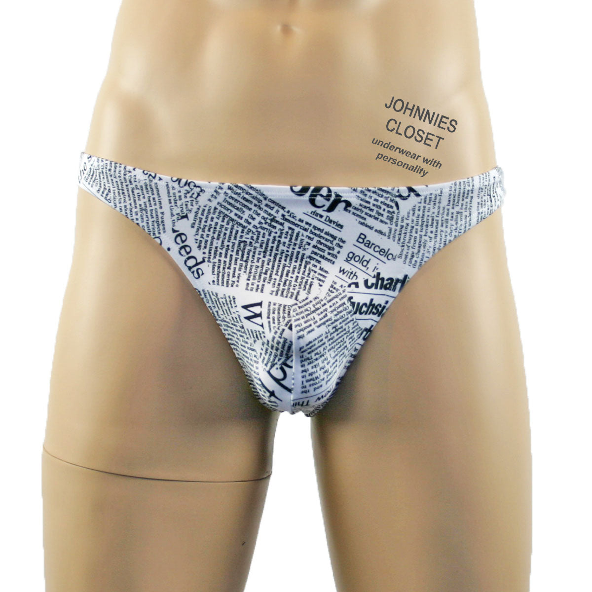 SALE - Mens Newspaper Print Thong
