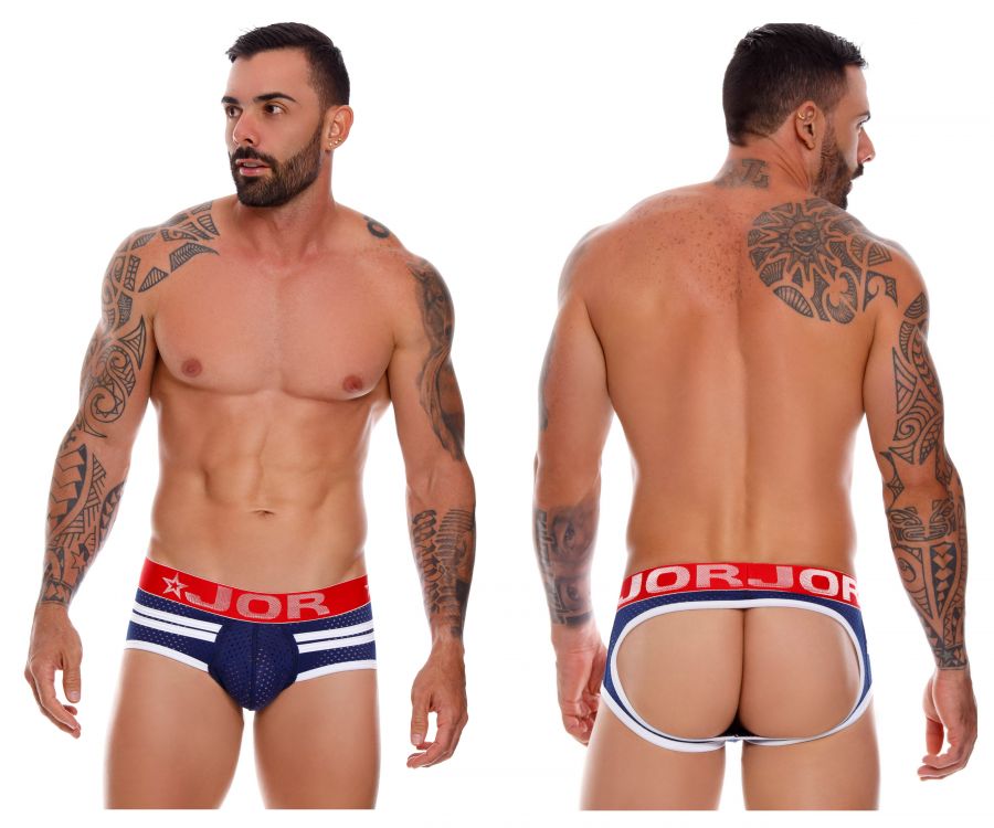 JOR 0968 Fox Briefs Jockstrap Blue