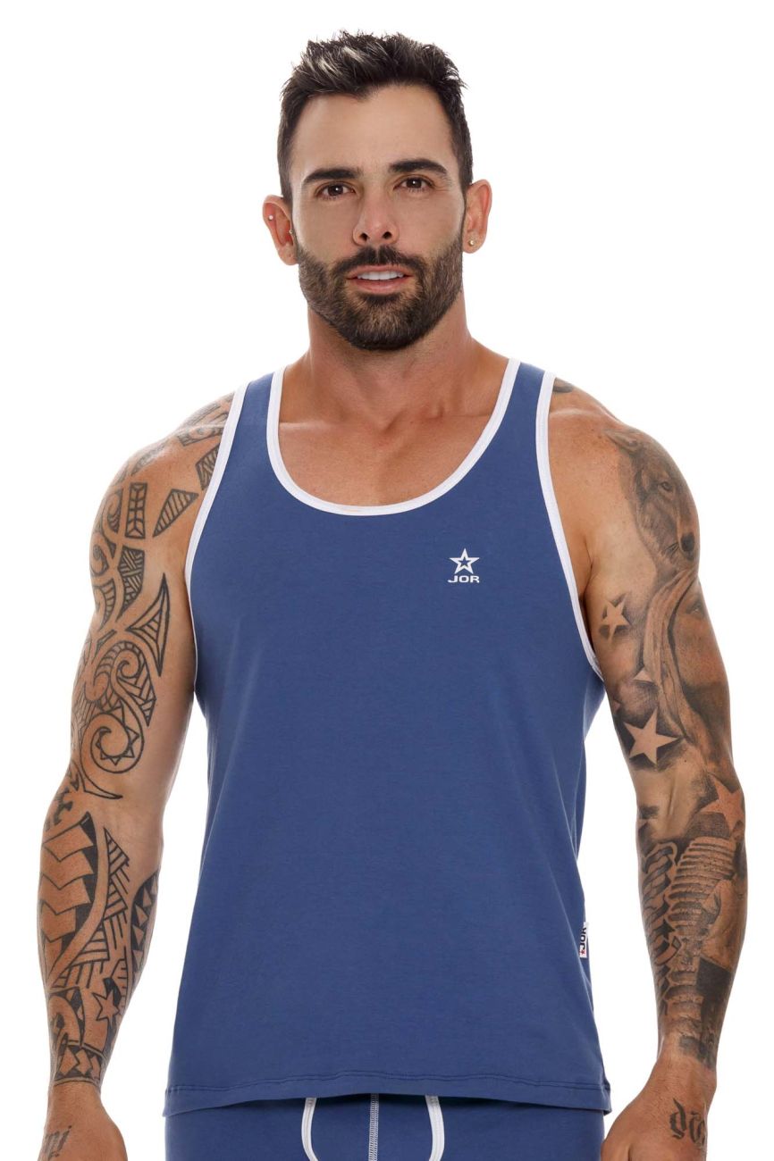 JOR 1616 Varsity Tank Top Blue