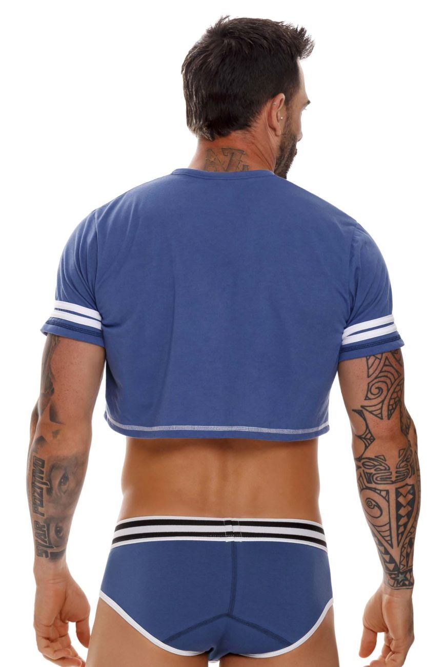 JOR 1617 Varsity Crop Top Blue