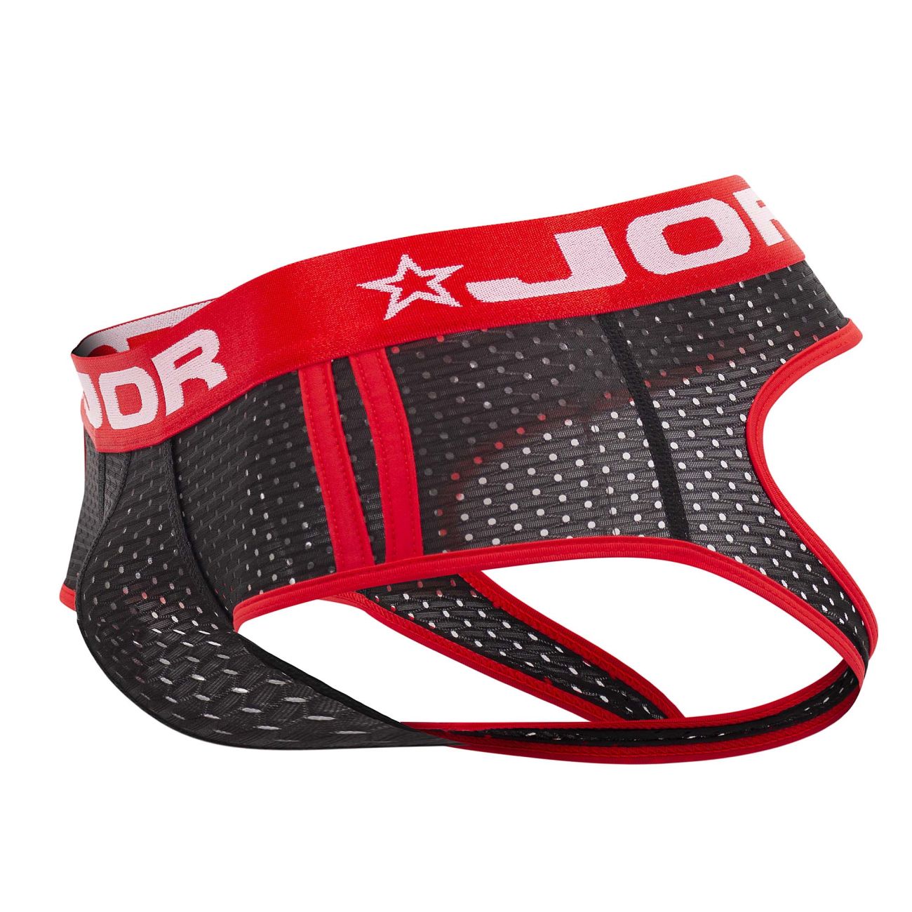 JOR 1636 Electro Jockstrap Black & Red