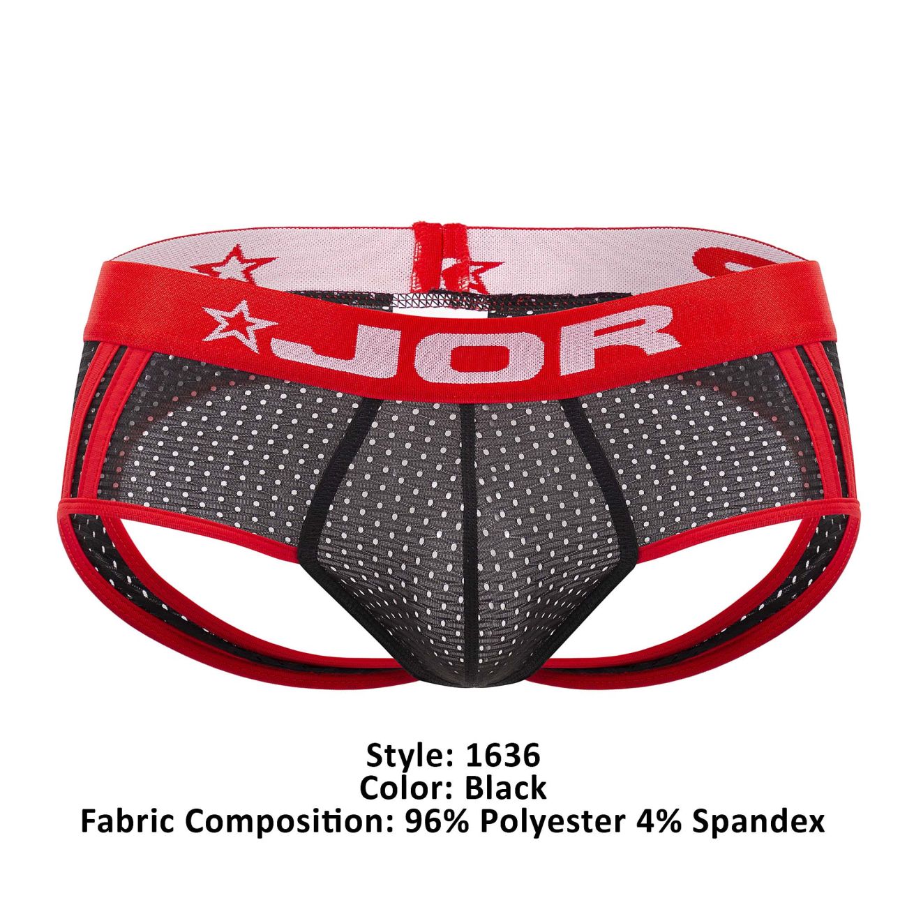 JOR 1636 Electro Jockstrap Black & Red