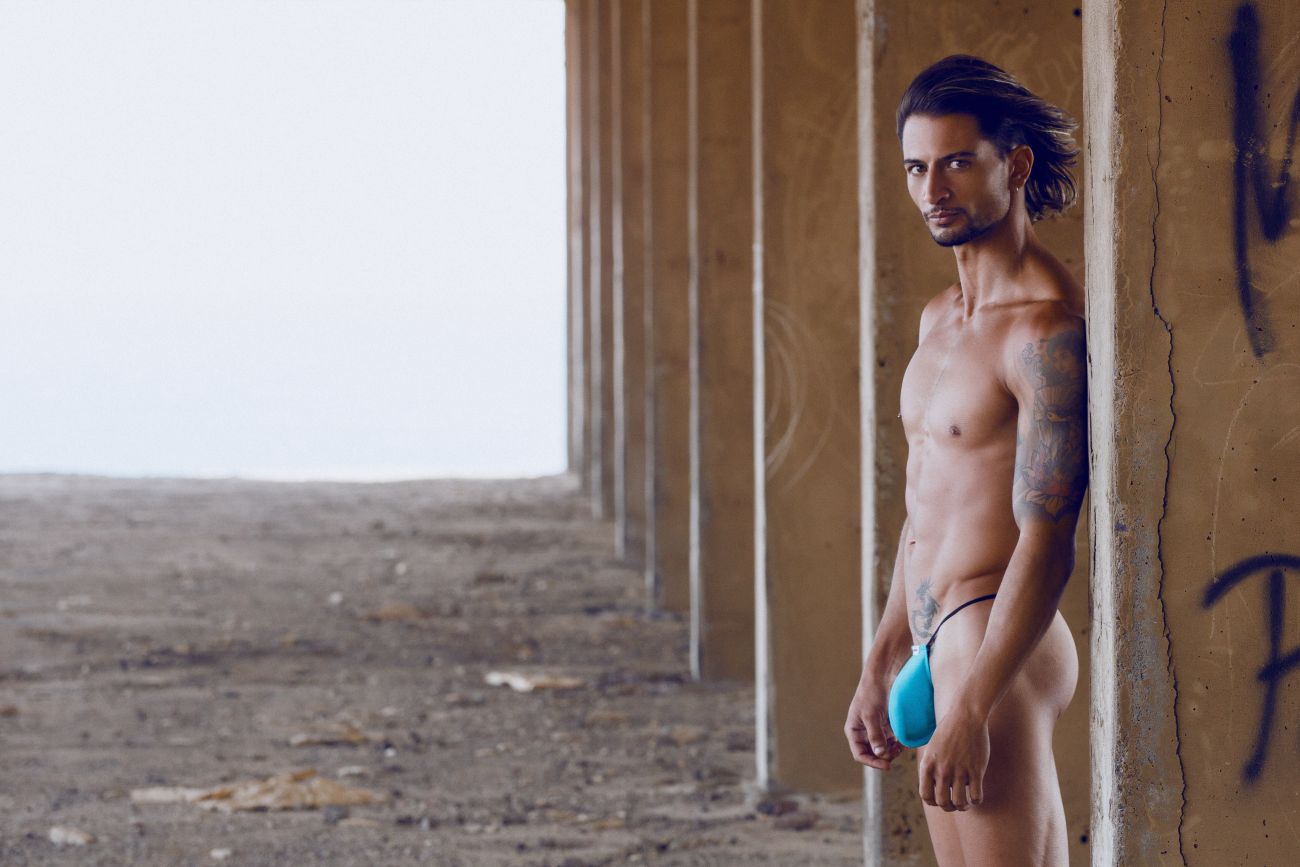 JUSTIN+SIMON XSJ02 Silky G-String Bulge Turquoise