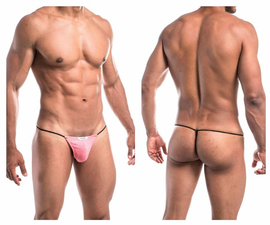 Mens Denim Look Mini Pouch G string Red