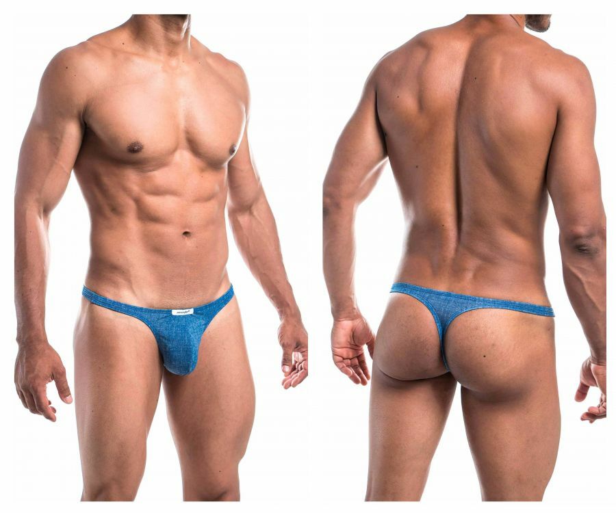 Mens Denim Look Thong Blue