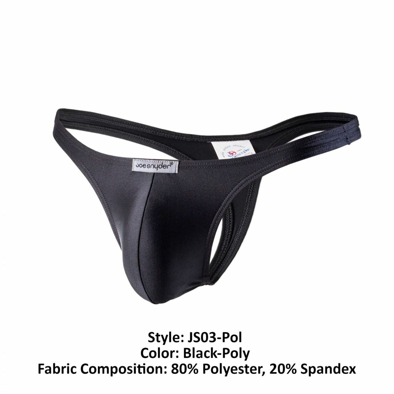 Joe Snyder Mens Polyester Thong Black