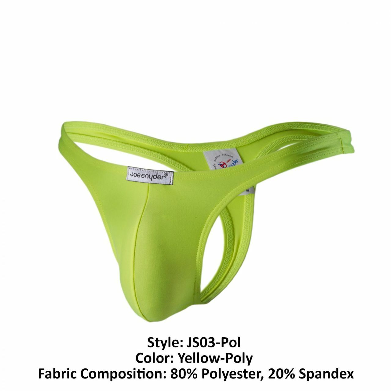 Joe Snyder Mens Polyester Thong Yellow