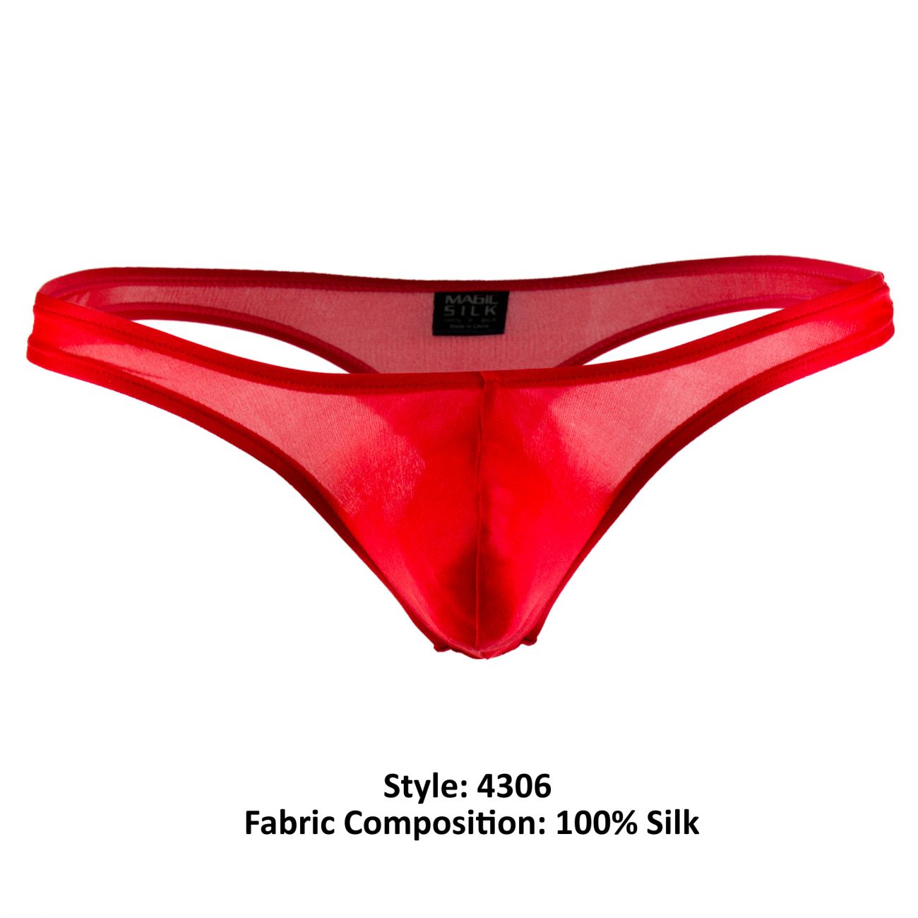 Magic Silk 4306 Silk Knit Mini Pouch Thong Red