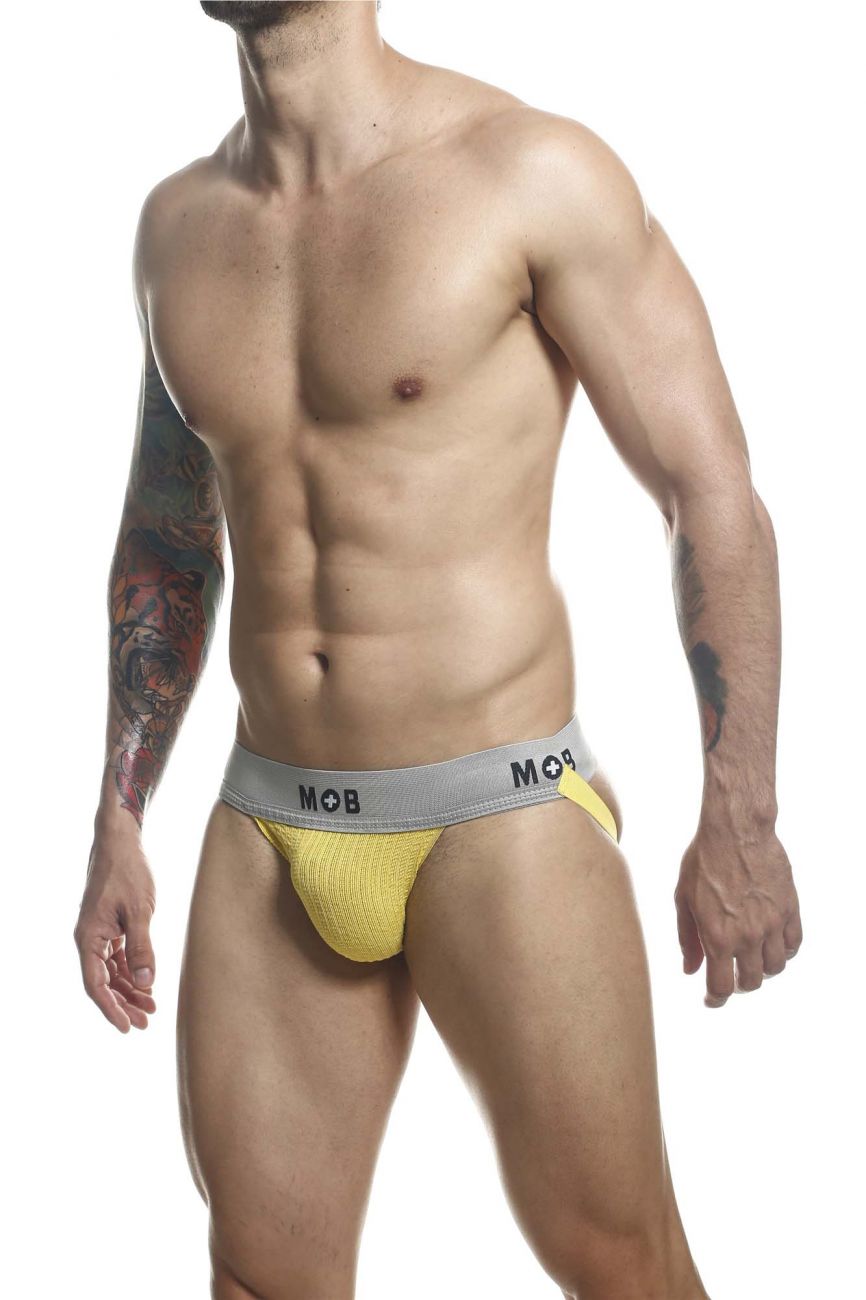 MaleBasics MBL107 Classic Fetish Jock 3 Inches Jockstrap Including Plus Sizes Yellow