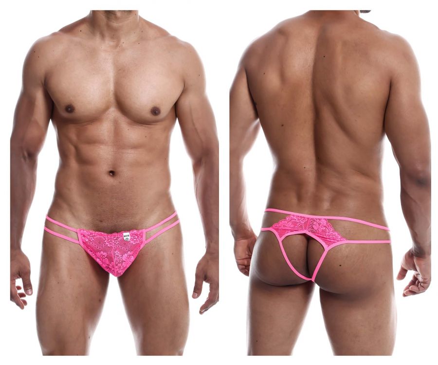 MaleBasics MBL49 Lace Thongs Hot Pink