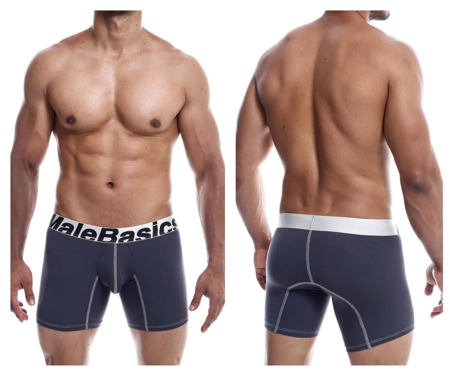 MaleBasics MBM02 Performance Boxer Briefs Gray