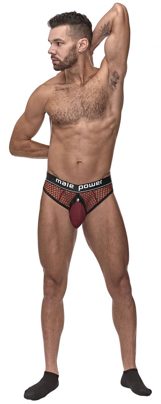 Male Power 410-260 Cockpit C-Ring Thong Burgundy